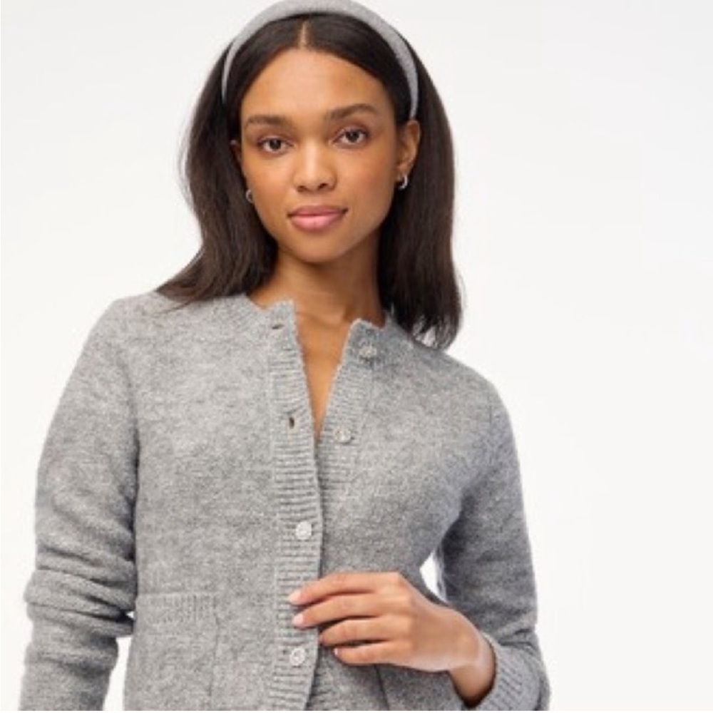 J. Crew Factory Shimmery Gray Cardigan